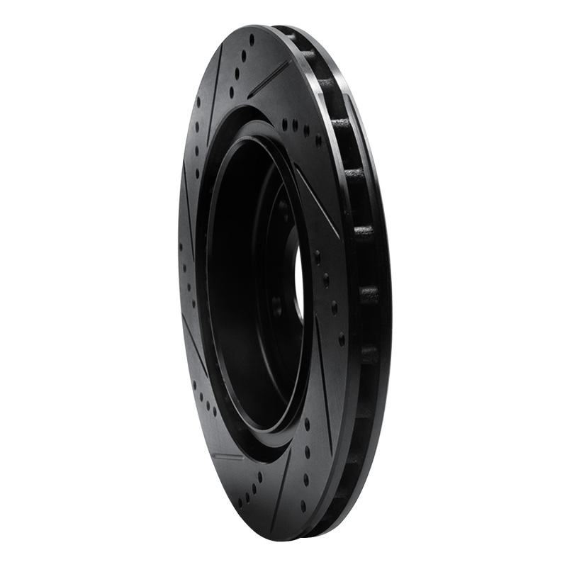 Chevrolet Corvette Brake Rotor (1) - Rear Right - R1 Concepts - Drilled & Slotted - Black - `06-`13